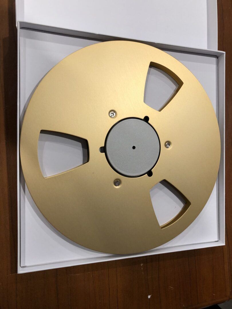 2 meister Reel To Reel Tape Reels, Anodized Gold. 10 1/4 Tape